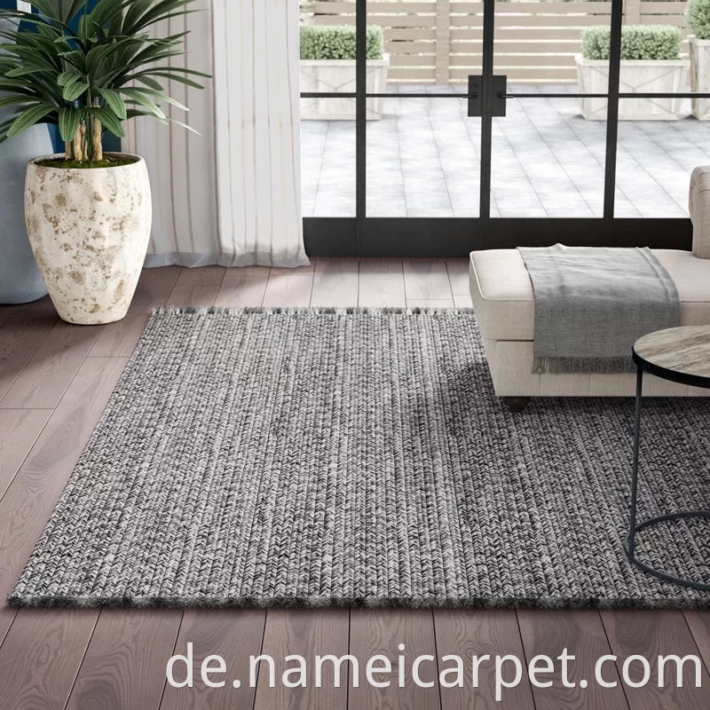 Polypropylene Braided Woven Indoor Outdoor Carpet Rug With Tassels 12